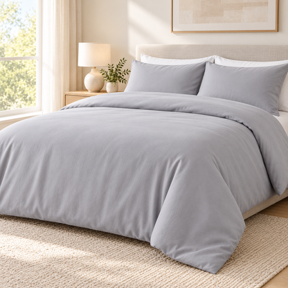 Havenliss Solid Gray Duvet Cover – Soft-Touch Minimal Bedding Cover