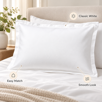 Havenliss Classic White Pillowcase – Soft Fabric Envelope Closure Pillow Cover