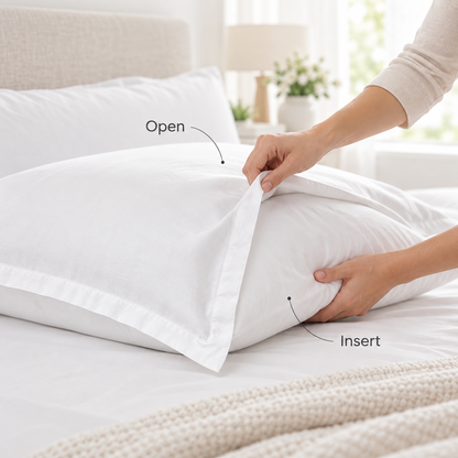 Havenliss Classic White Pillowcase – Soft Fabric Envelope Closure Pillow Cover