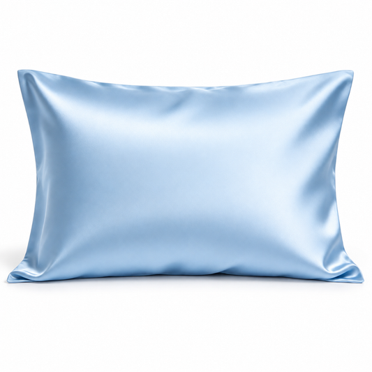 Havenliss Sky Blue Smooth Satin-Style Pillowcase – Solid Color Envelope Pillow Cover