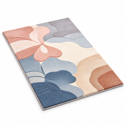 Havenliss Modern Abstract Floral Area Rug – Pink, Blue & Cream Soft-Tone Indoor Rug