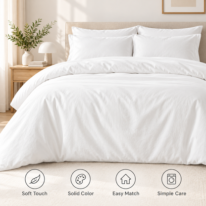 Havenliss Solid White Duvet Cover – Soft-Touch Minimal Bedding Cover