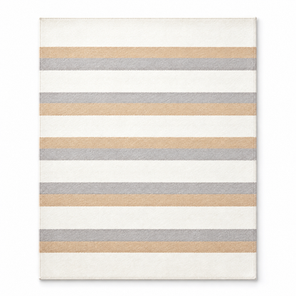 Havenliss Cream Beige & Gray Striped Area Rug | Minimal Modern Home Rug