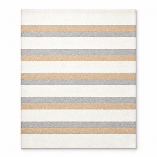 Havenliss Cream Beige & Gray Striped Area Rug | Minimal Modern Home Rug