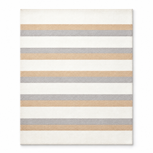 Havenliss Cream Beige & Gray Striped Area Rug | Minimal Modern Home Rug