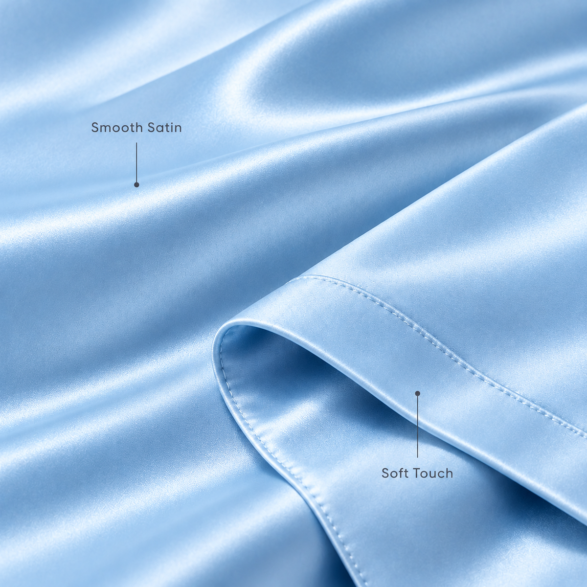 Havenliss Light Blue Satin-Finish Duvet Cover – Smooth Soft-Touch Bedding Cover