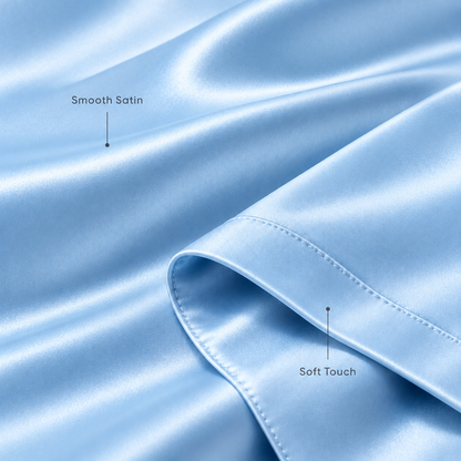 Havenliss Light Blue Satin-Finish Duvet Cover – Smooth Soft-Touch Bedding Cover