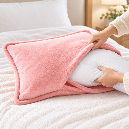 Havenliss Soft Plush Pink Pillowcase – Solid Color Envelope-Style Pillow Cover