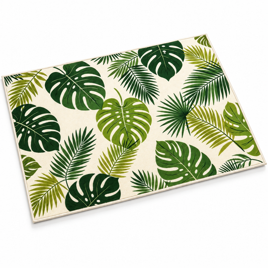 Havenliss Tropical Leaf Area Rug – Green Botanical Indoor Living Room Rug