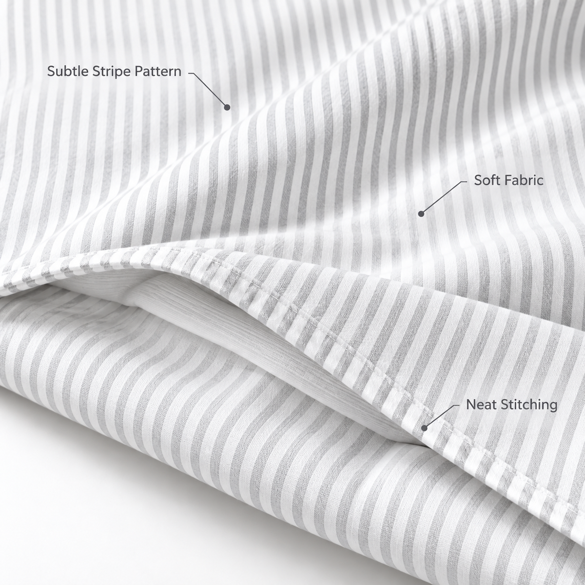 Havenliss Light Gray Stripe Duvet Cover – Soft-Touch Minimal Bedding Cover
