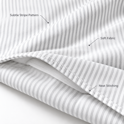 Havenliss Light Gray Stripe Duvet Cover – Soft-Touch Minimal Bedding Cover