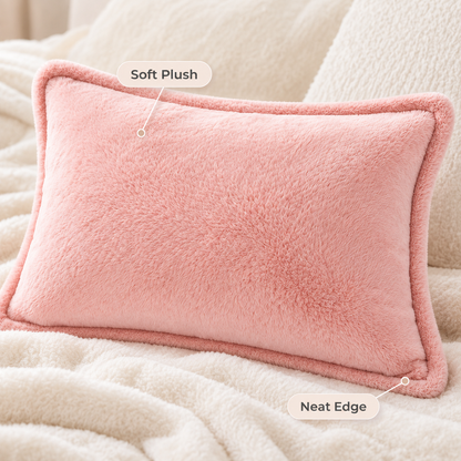 Havenliss Soft Plush Pink Pillowcase – Solid Color Envelope-Style Pillow Cover