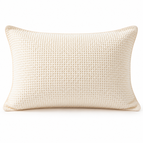 Havenliss Cream Waffle Texture Pillowcase – Textured Solid Pillow Cover