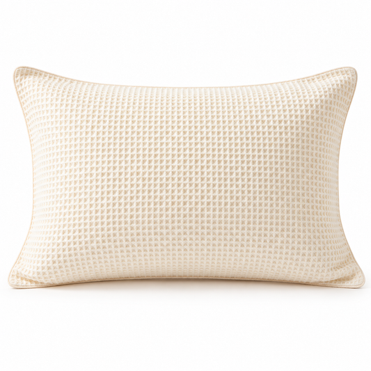 Havenliss Cream Waffle Texture Pillowcase – Textured Solid Pillow Cover