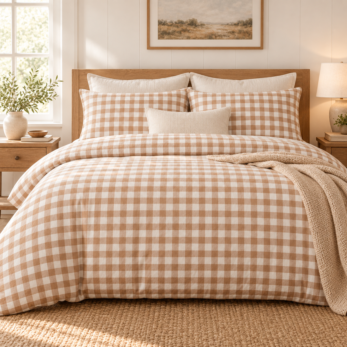 Havenliss Geometric Textured Duvet Cover – Charcoal & Ivory