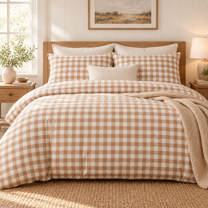 Havenliss Geometric Textured Duvet Cover – Charcoal & Ivory