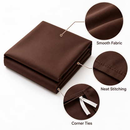 Havenliss Chocolate Brown Solid Duvet Cover with Corner Ties – Minimalist Bedding Cover