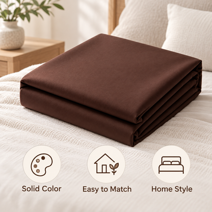 Havenliss Chocolate Brown Solid Duvet Cover with Corner Ties – Minimalist Bedding Cover