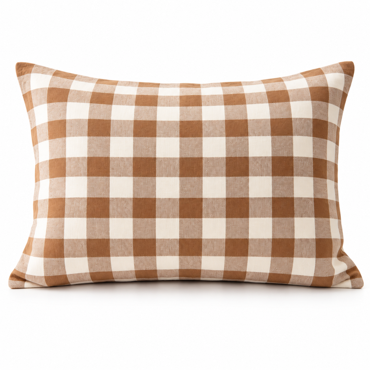Havenliss Brown & Ivory Plaid Decorative Pillow Cover with Hidden Zipper