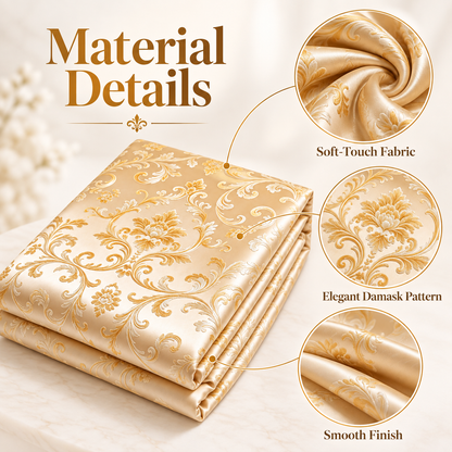 Havenliss Champagne Gold Damask Pattern Duvet Cover – Elegant Bedroom Bedding